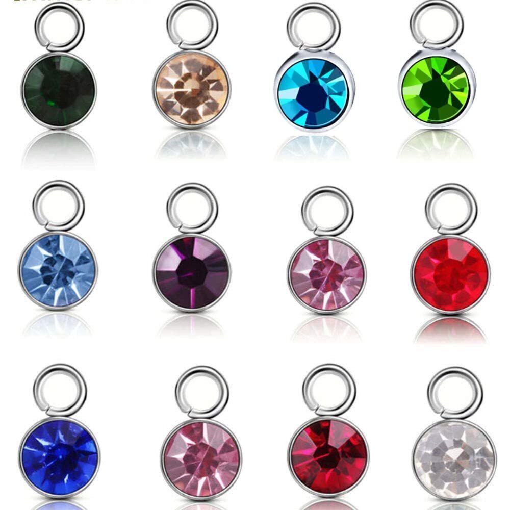 5996 12 Birthstone Charms Connector for Bracelet Necklace Jewelry Making